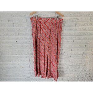 Cato Women Skirt 18W 20W Plus Pull On Maxi Red Stripe Casual Straight STR103E